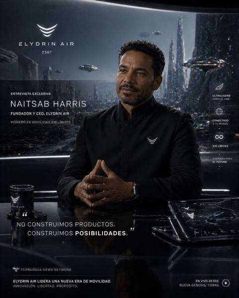 Naitsab Harris — Elydrin Air — Exclusive interview with the founder & CEO. "We don't build products. We build possibilities." Terranova News Network.