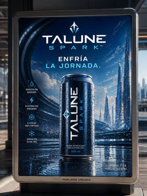 Talune Spark — Refreshing drink with electrolytes. "Cools the shift." Advanced hydration, 0% sugar, ultra-cold sensation. 500 ml can.