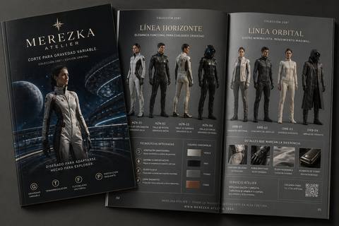 Merezka — 2387 Catalog — Horizon Line and Orbital Line. Integrated fabrics, anti-static seams, functional design for any gravity.